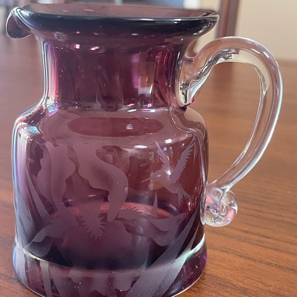 Art Glass Hummingbird Pitcher Collectable